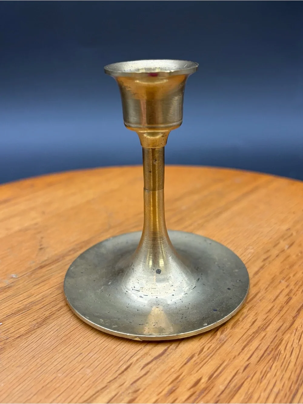 Vintage Small Brass Candle Stick Holder 3” Tall Made in Taiwan